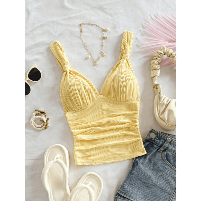 Damen Raffiniertes Cropped Top mit Volantdetails Echo Archiv