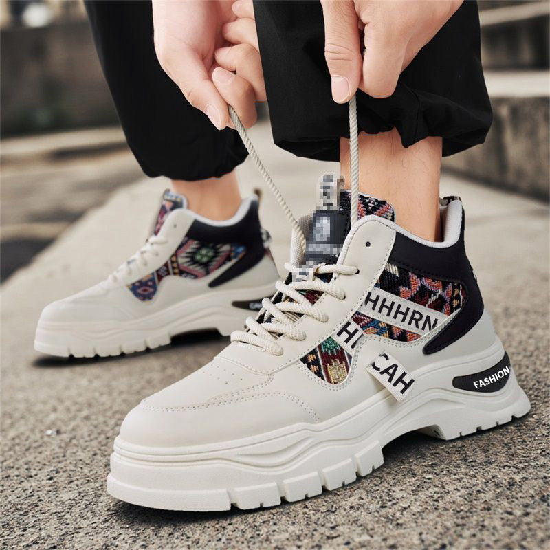 Herren Plateau-Sneaker mit Ethno-Gewebeeinsätzen Echoarhiv