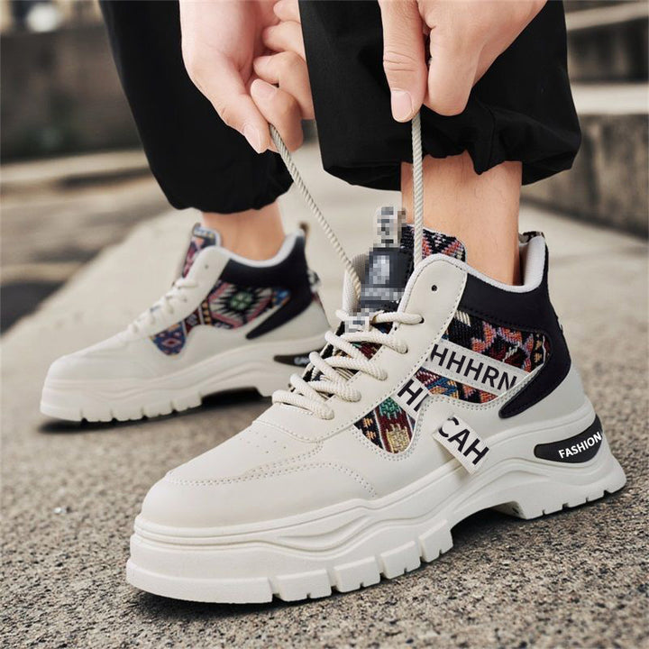 Herren Plateau-Sneaker mit Ethno-Gewebeeinsätzen Echoarhiv