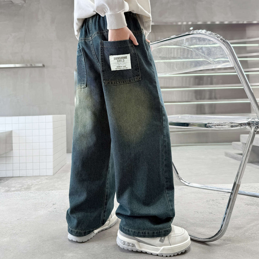 Damen weite Jeans im urbanen Stil mit praktischen Taschen – Dénora