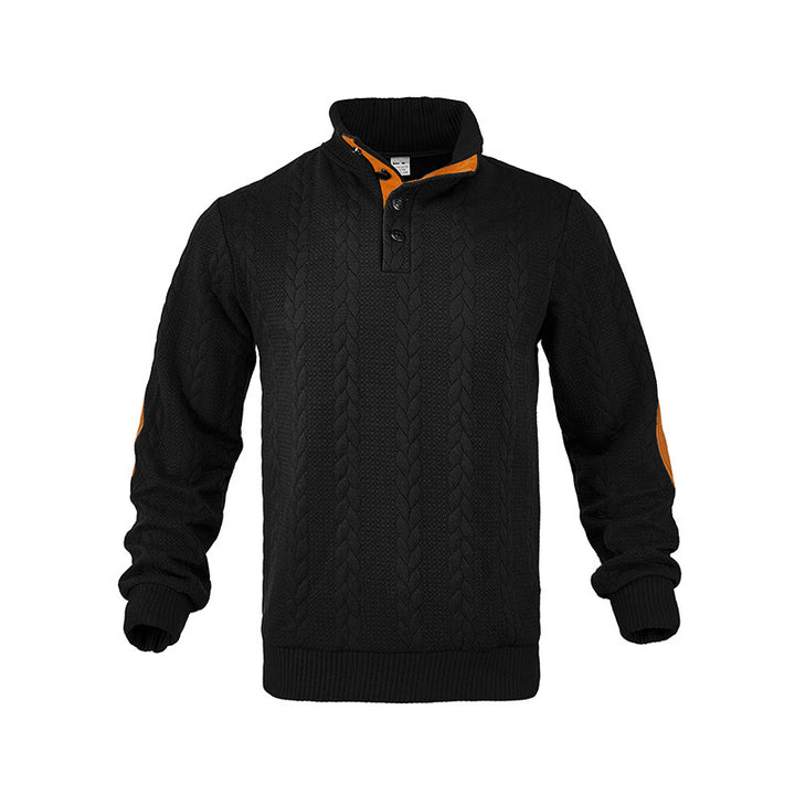 Herren Strickpullover mit klassischem Kragen und kontrastierenden Details Echoarchiv