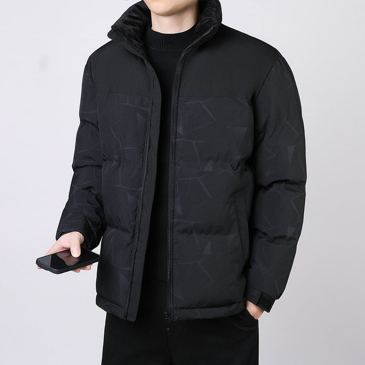 Herren Isolierte Winter-Steppjacke mit geometrischer Ton-in-Ton‑Steppung und hohem Stehkragen Echo Archiv