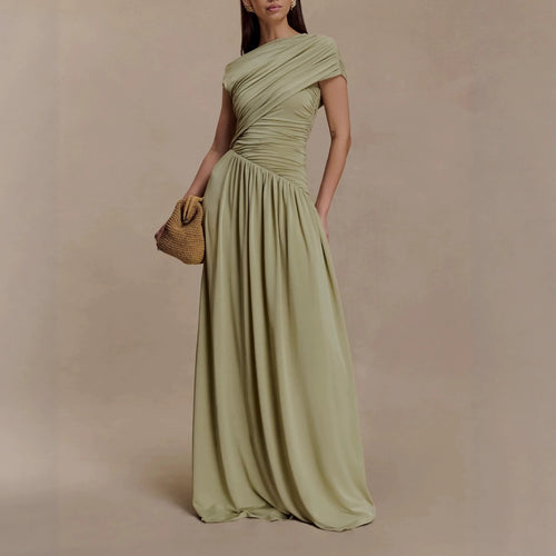 Damen Elegantes Abendkleid mit asymmetrischen Rüschendetails Echo Archiv