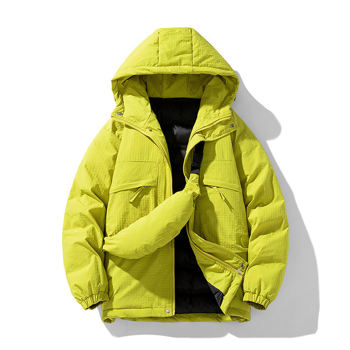 Herren Gepolsterter Ripstop-Parka mit Kapuze Oversize-Schnitt und integrierter Umhängetasche Echo Archiv