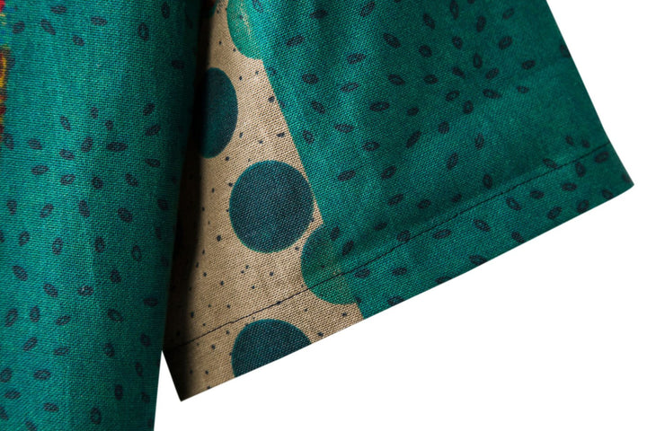 Herren Kurzarmhemd mit einzigartigem Patchwork-Muster und praktischem Knopfverschluss Echoarchiv