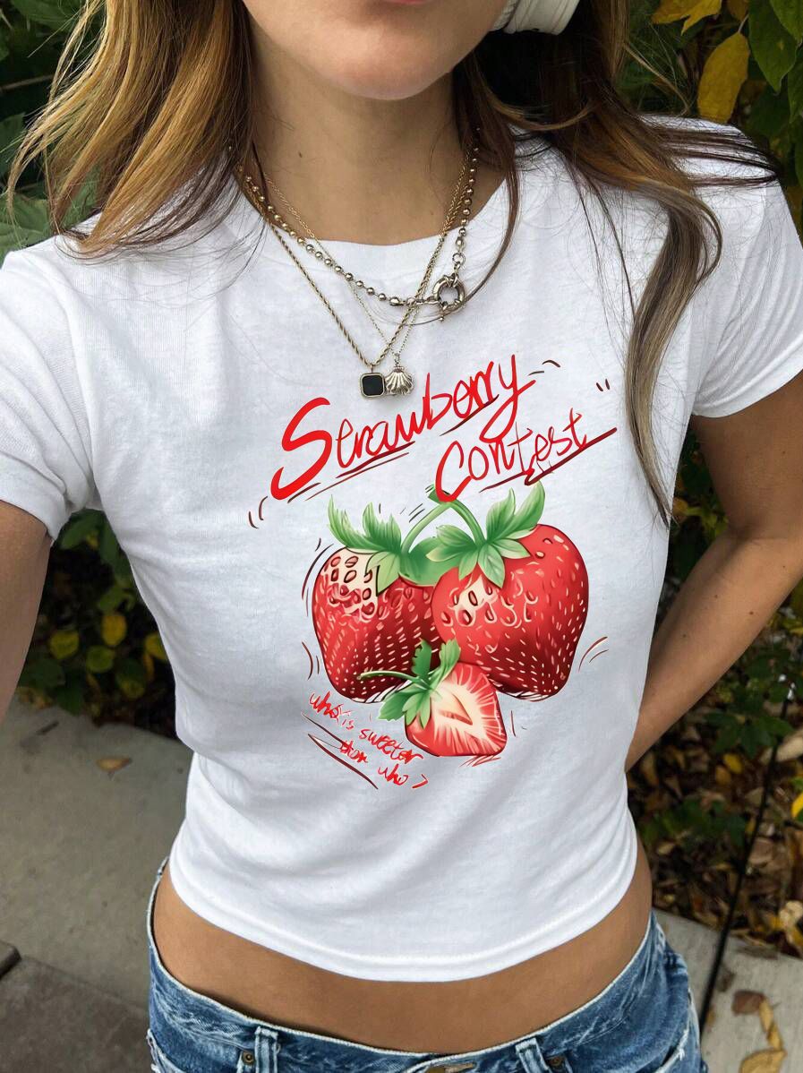Damen Crop-T-Shirt mit künstlerischem Statementdruck Echo Archiv