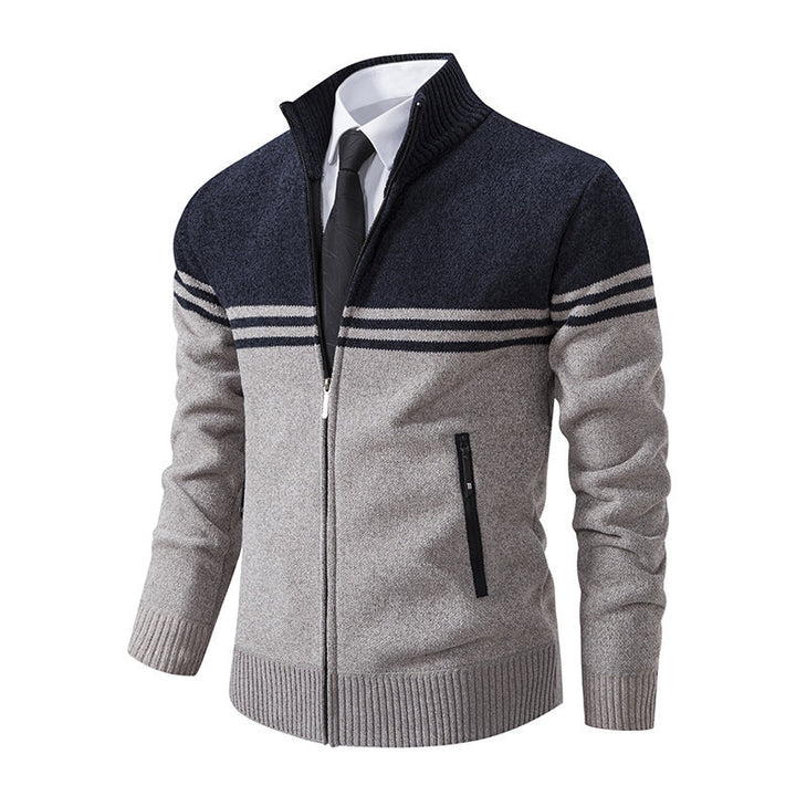 Herren stylische Freizeitjacke mit hohem Kragen und moderner Zipper-Detailierung Echoarchiv