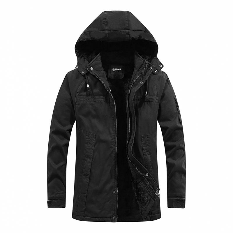 Herren Parka mit Kapuze und Teddyfutter winddichte wasserabweisende Winterjacke Echoarchiv