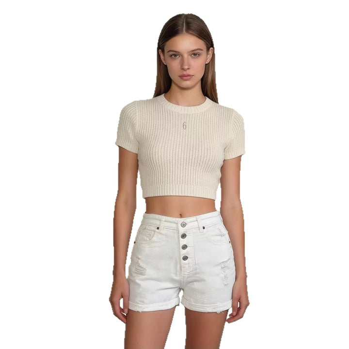 Damen cropped Denim-Jacke mit zwei Taschen Echo Archiv