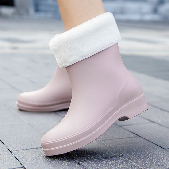 Damen Kurzschaftige Plateau-Gummistiefelette mit nahtloser Vollgummi-Konstruktion Echoarhiv