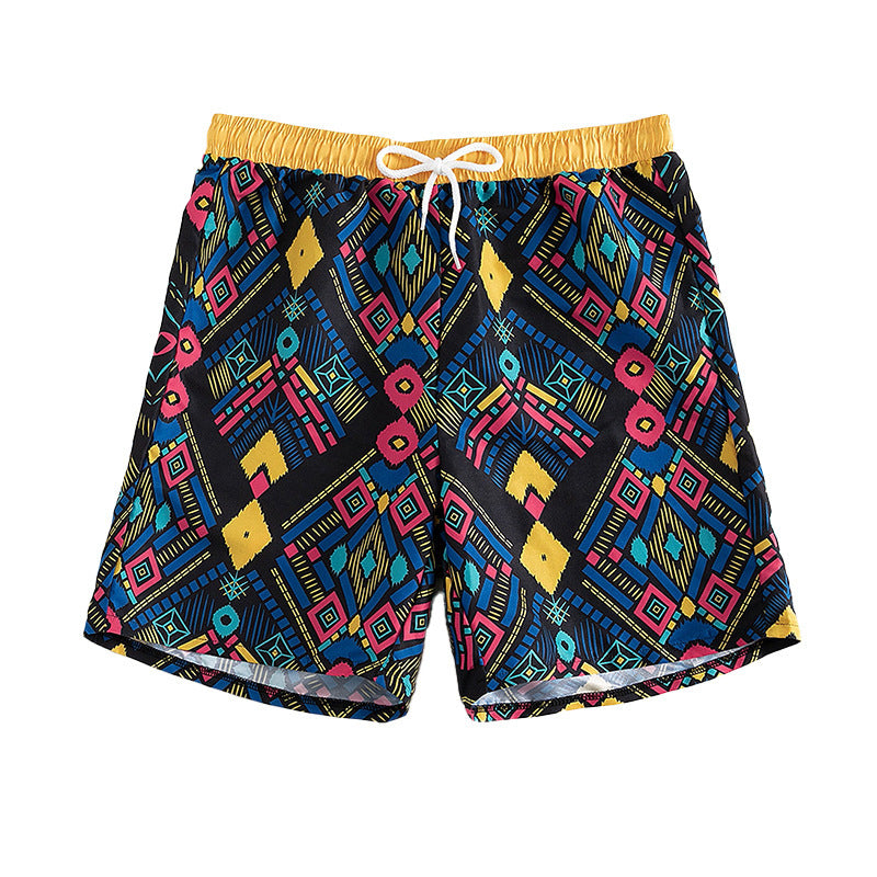 Damen Freizeitshorts mit buntem geometrischen Muster Echo Archiv