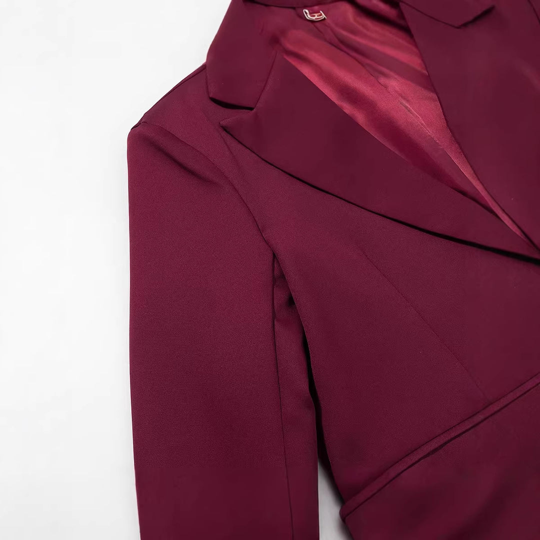 Damen Legerer Ein-Knopf-Blazer mit Reverskragen, Pattentaschen und Satinfutter Echo Archiv