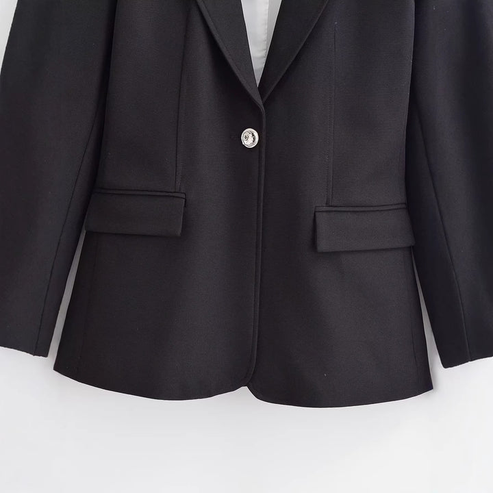 Damen Taillierter Einknopfblazer mit Schalkragen und Pattentaschen Echo Archiv