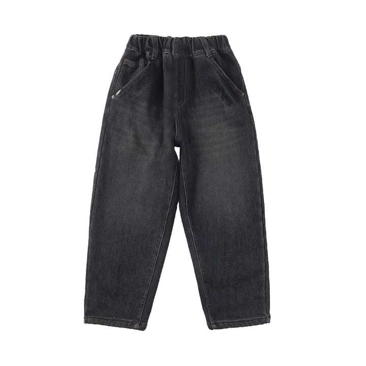 Unisex weite Jeans mit einzigartiger Rückentaschen-Stickerei Echo Archiv
