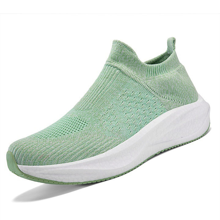Damen Strick-Slip-On Sneaker mit nahtlosem Elastikschaft und dämpfender Plateau-Sohle Echoarchiv