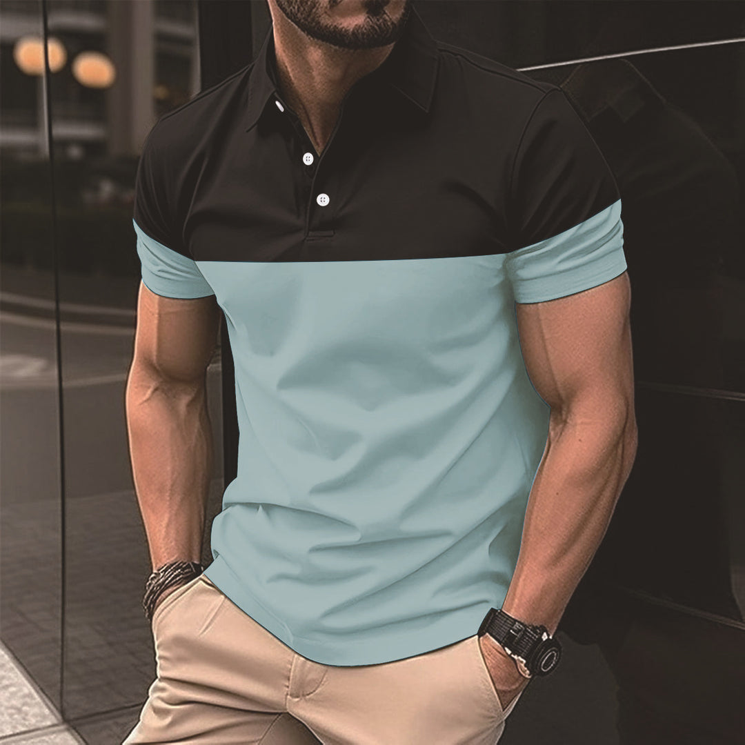 Herren Polohemd mit modischem Farbblockdesign Echoarchiv