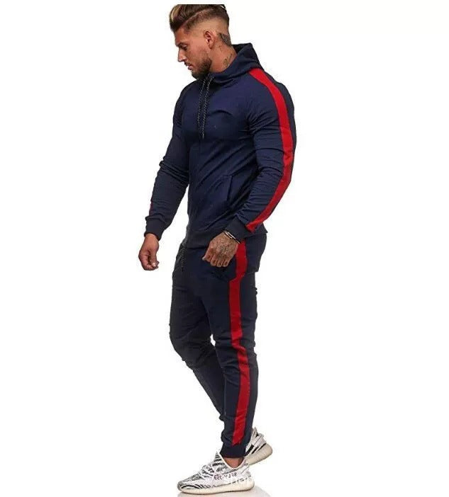 Herren Sportliches Hoodie-Set mit seitlichen Streifen Echoarchiv