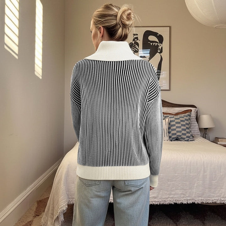 Damen Oversized Pullover mit Kragen Echo Archiv