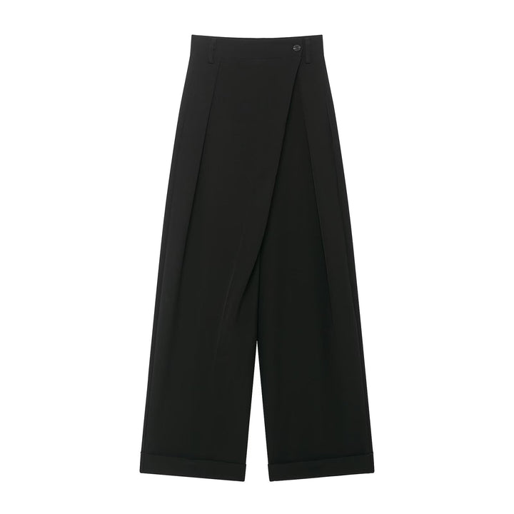 Damen Culotte‑Hose mit Wickel‑Front und weitem Bein Echoarchiv