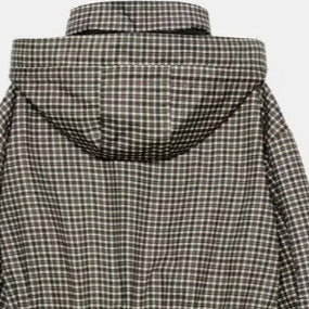 Damen karierter Anorak mit Kapuze und Tunnelzug Echo Archiv