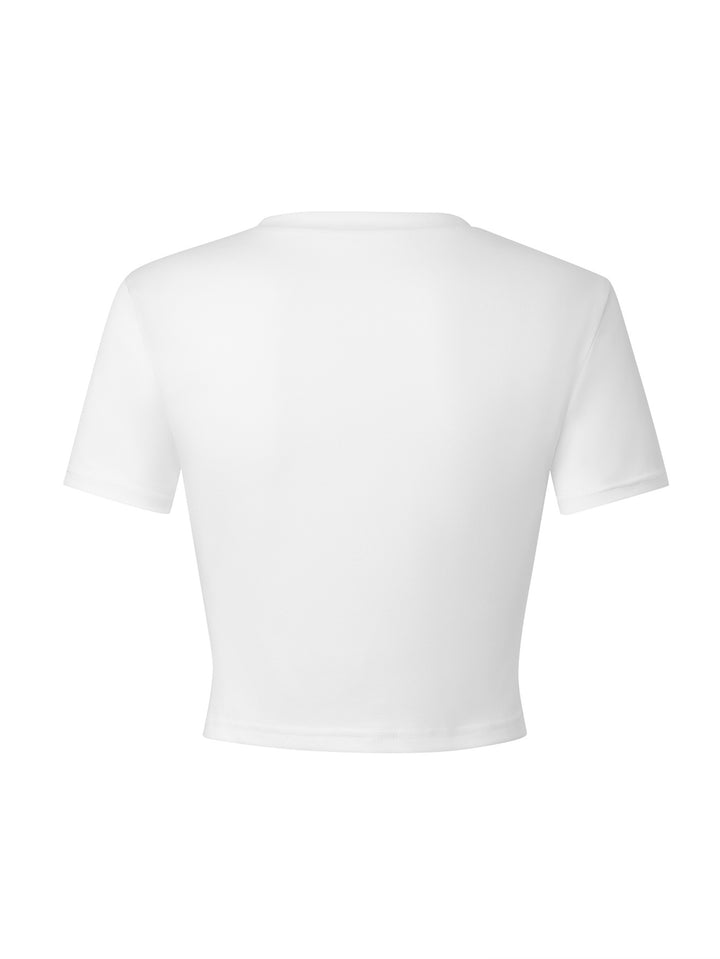 Damen figurbetontes Crop-T-Shirt aus atmungsaktivem Material Echo Archiv