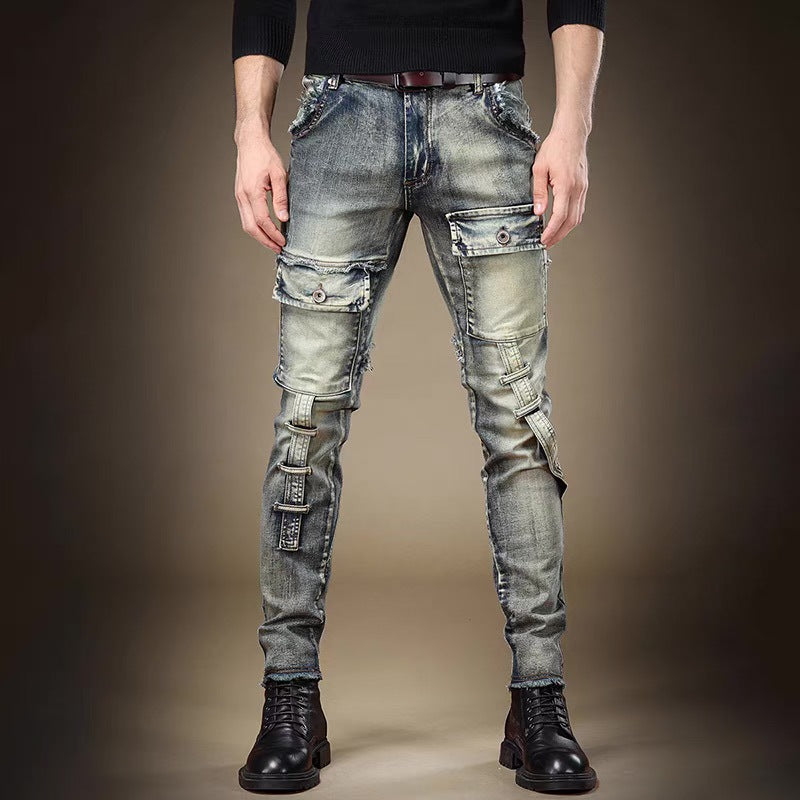 Herren Modische Ripped Jeans mit kreativen Patches Echoarchiv 1788342395