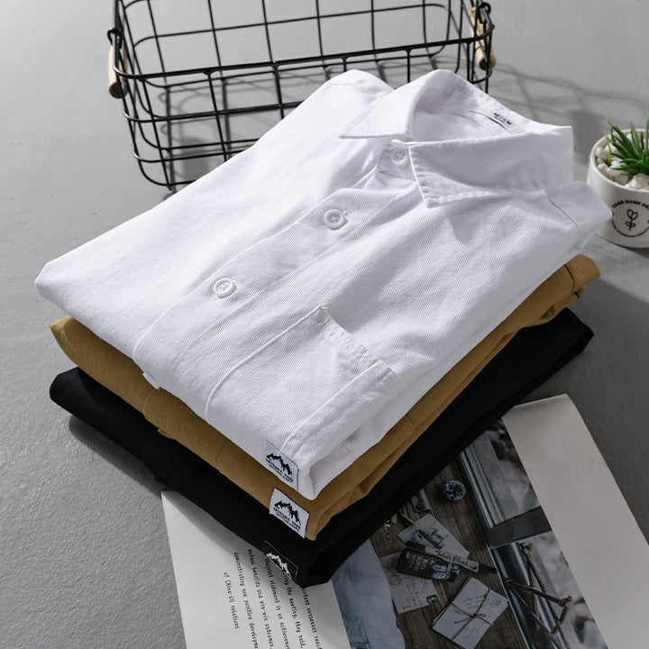 Herren Leichtes Baumwoll-Oxfordhemd mit Brusttasche und Relaxed-Fit Echoarchiv