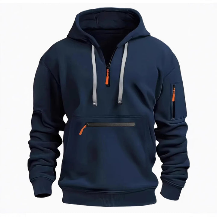 Herren sportlicher Kapuzenpullover mit Reißverschluss und Zipper-Taschen Echoarchiv