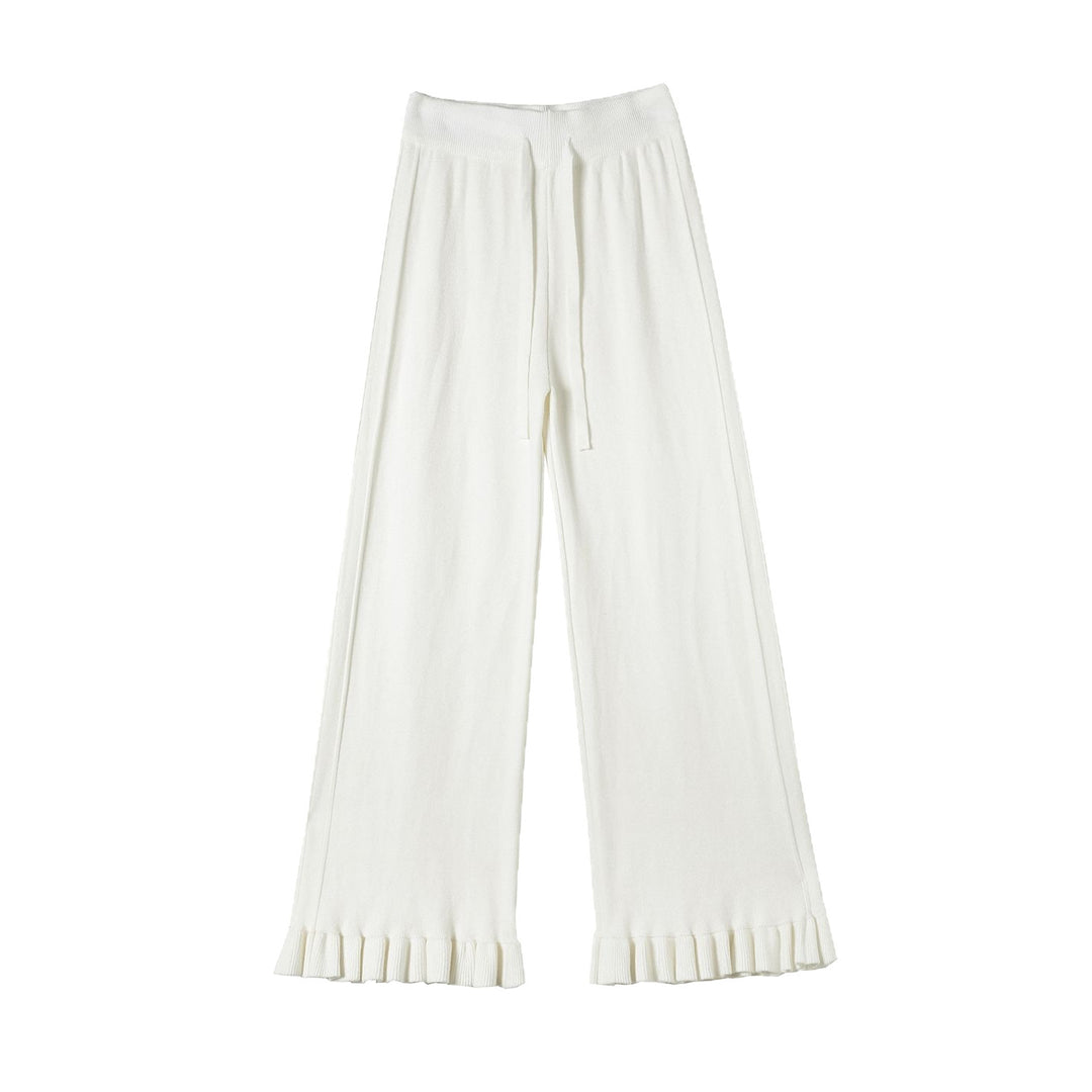 Damen Elegante, weiche Lounge-Hose mit Rüschenabschluss Echo Archiv