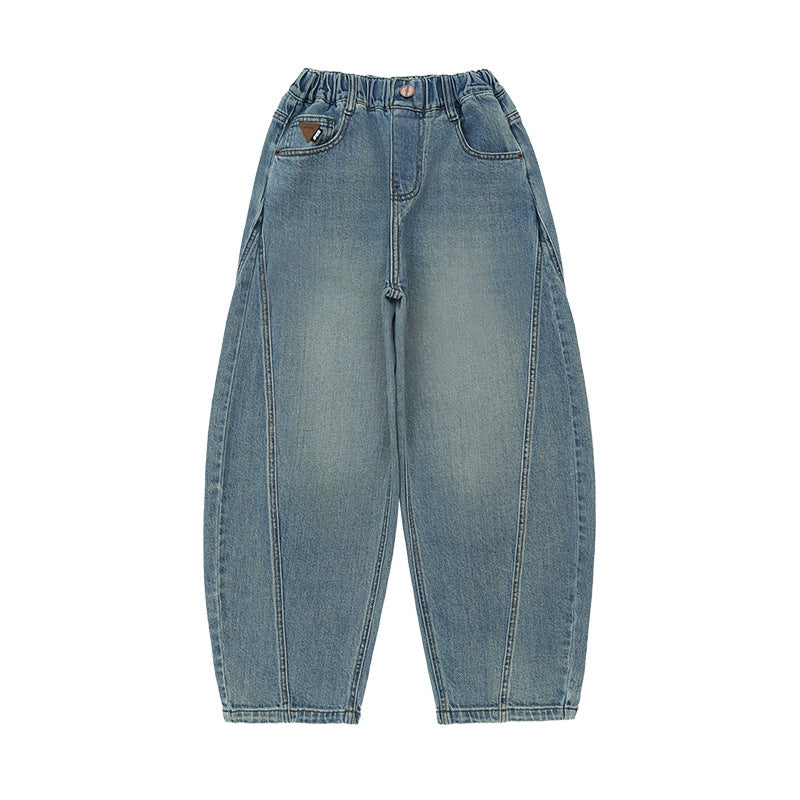 Unisex weite Denim-Hose mit tiefen Eingrifftaschen Echo Archiv