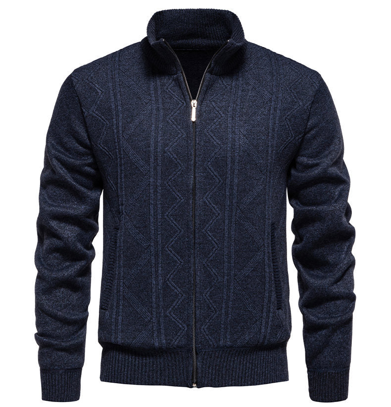 Herren Strickjacke mit hochwertigem Zipper und strukturiertem Design Echoarchiv