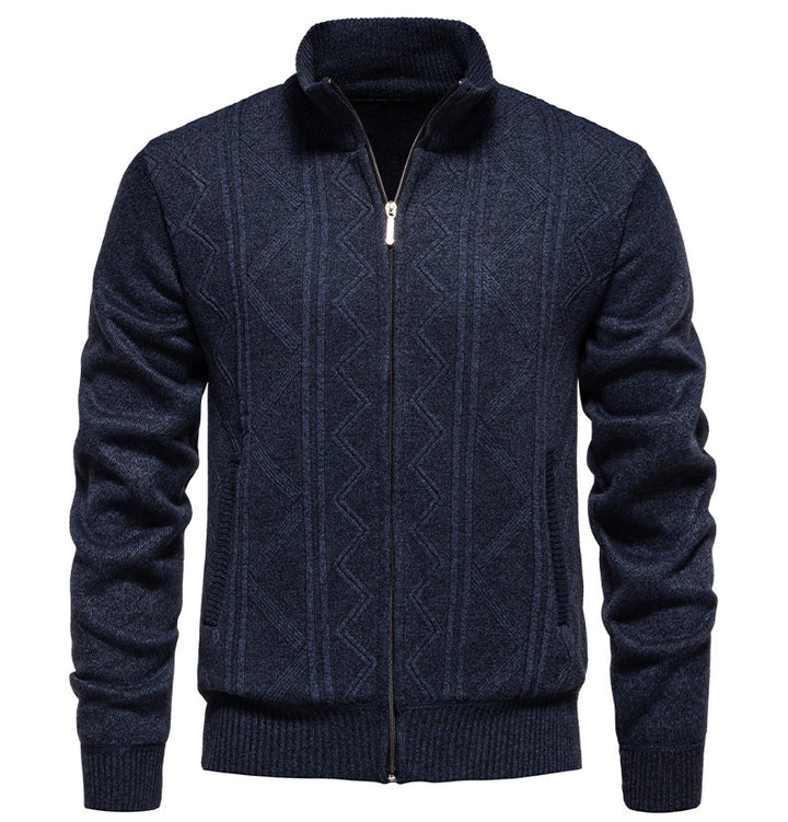 Herren Strickjacke mit hochwertigem Zipper und strukturiertem Design Echoarchiv