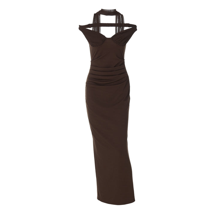 Damen Elegantes Abendkleid mit schulterfreier Drapierung Echo Archiv