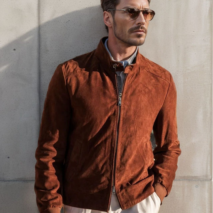 Herren elegante Wildlederjacke Echoarchiv