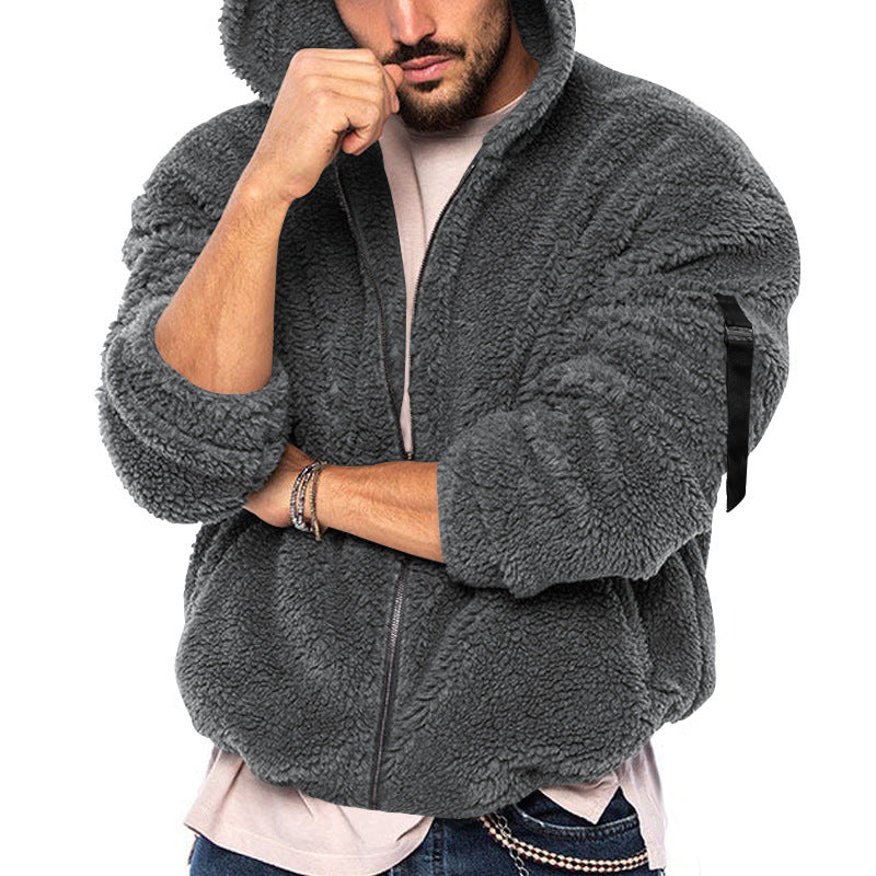 Herren kuschelige Kapuzenjacke aus Teddy-Fleece Echoarchiv