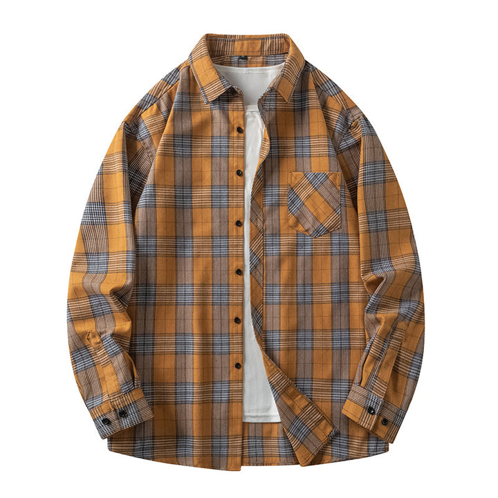 Herren Freizeitliches Karoshirt mit Taschen und Button-Down-Kragen Echoarchiv