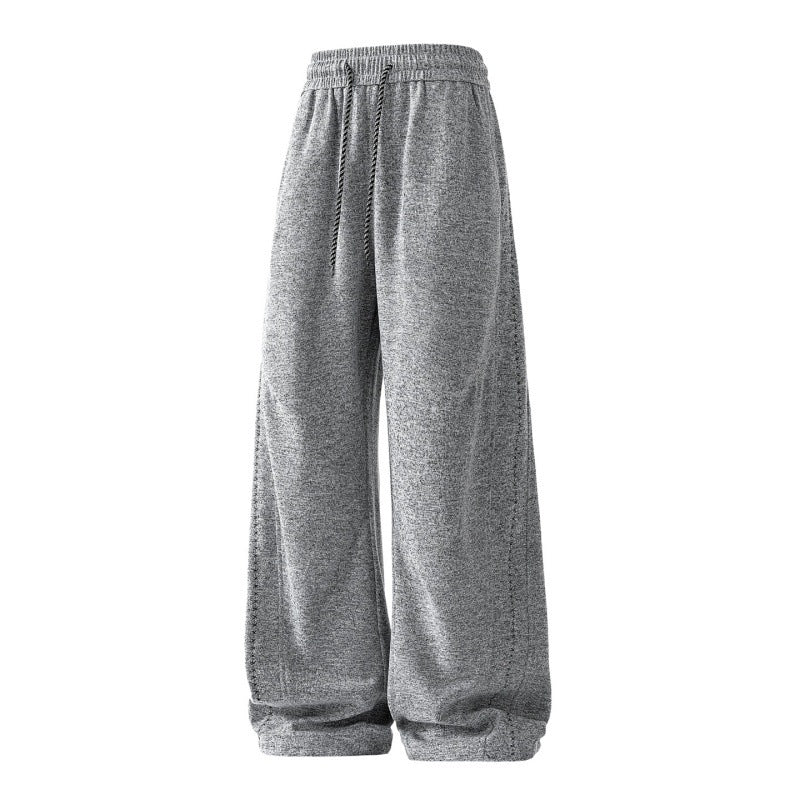 Frauen weite Lounge-Sweatpants mit elastischem Kordelzugbund und dekorativer Seitennaht – Avérine