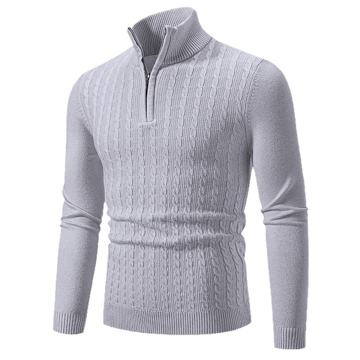 Herren eleganter Strickpullover mit hochabschließendem Reißverschluss Echoarchiv