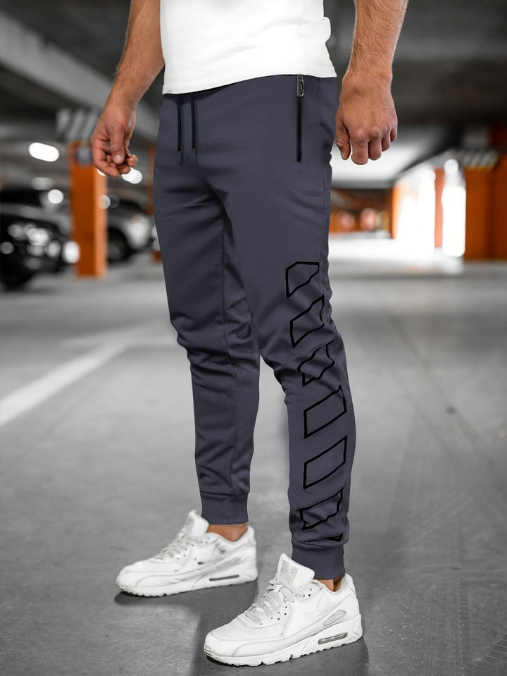 Herren Sportliche Slim-Fit Jogginghose mit seitlichem Reißverschluss Echoarchiv