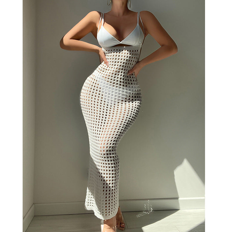Damen figurbetontes Häkelkleid mit transparentem Design Echo Archiv