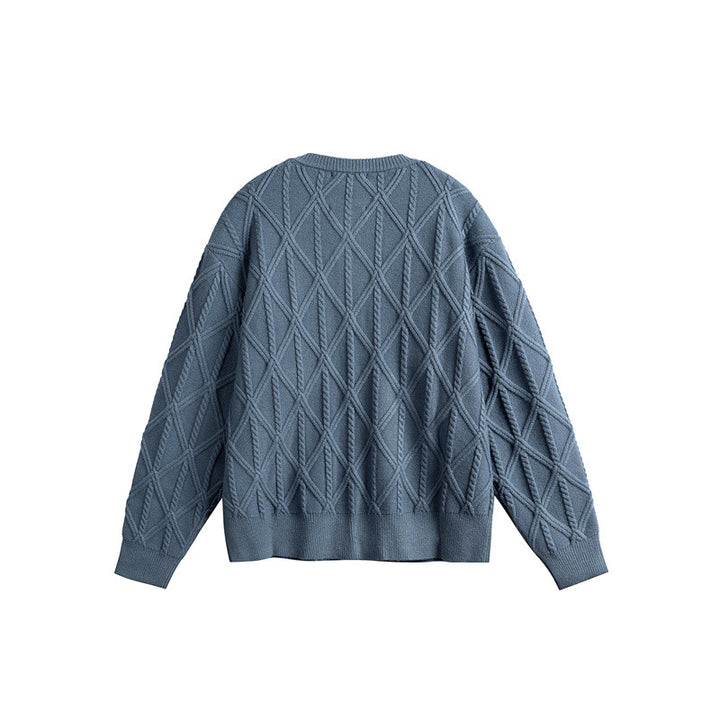 Damen Strickcardigan im Boxy Cut mit strukturierter Rautenmuster, Rundhalsausschnitt und durchgehender Knopfleiste Echoarchiv