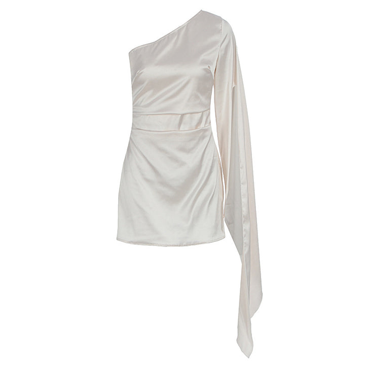 Damen Einseitig Schulterfreies Minikleid mit schickem Satin-Finish Echo Archiv