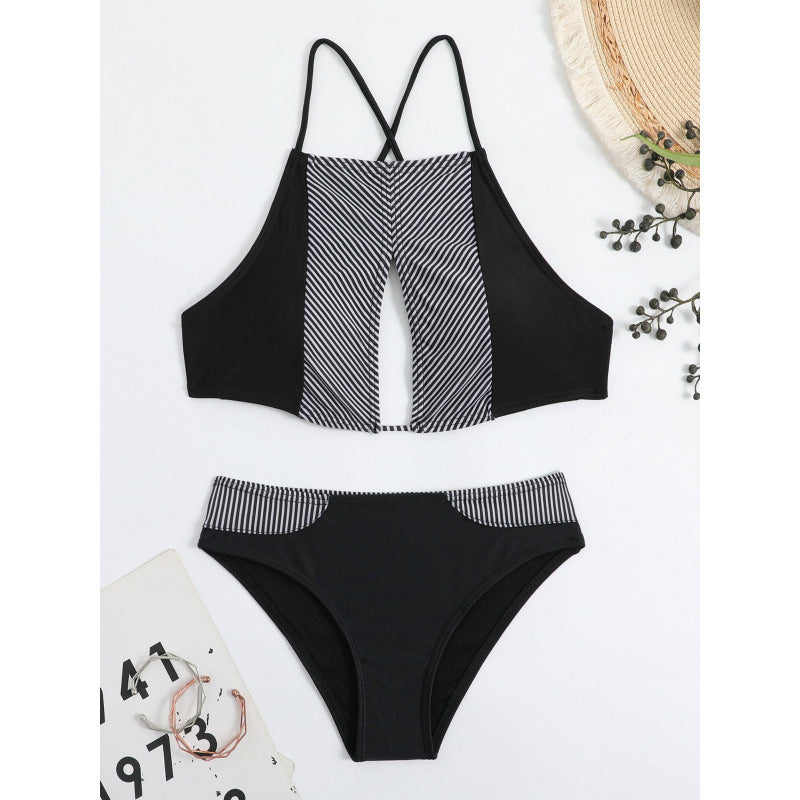Damen Sport-Bikini mit modischem Streifen-Design und verstellbaren Trägern Echo Archiv