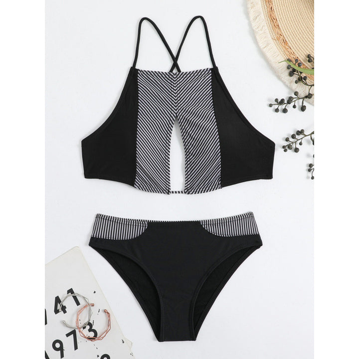 Damen Sport-Bikini mit modischem Streifen-Design und verstellbaren Trägern Echo Archiv
