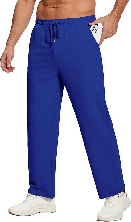 Herren locker fallende Loungehose aus softem Jersey mit Kordelzug, elastischem Bund und geradem Bein – Sorevano
