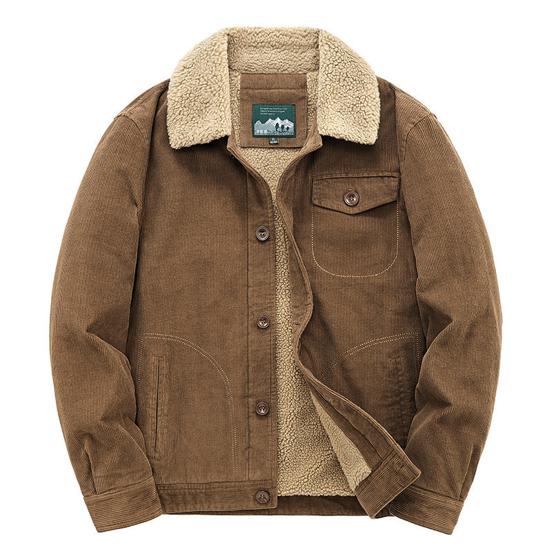Herren Lässige Cordjacke mit Teddyfutter Echo Archiv 1787797411