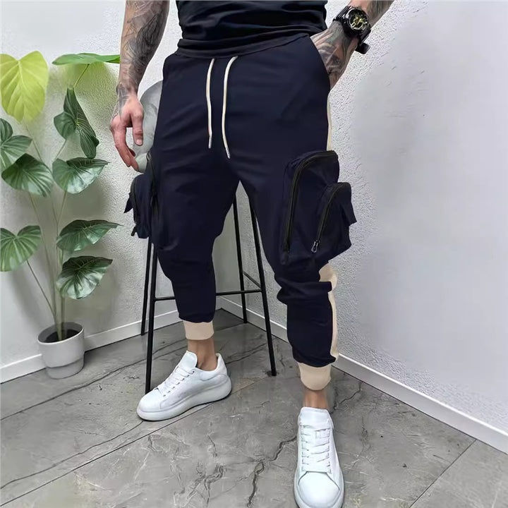 Herren Cargo-Jogginghose mit multifunktionalen Reißverschlusstaschen und elastischem Bund Echoarchiv