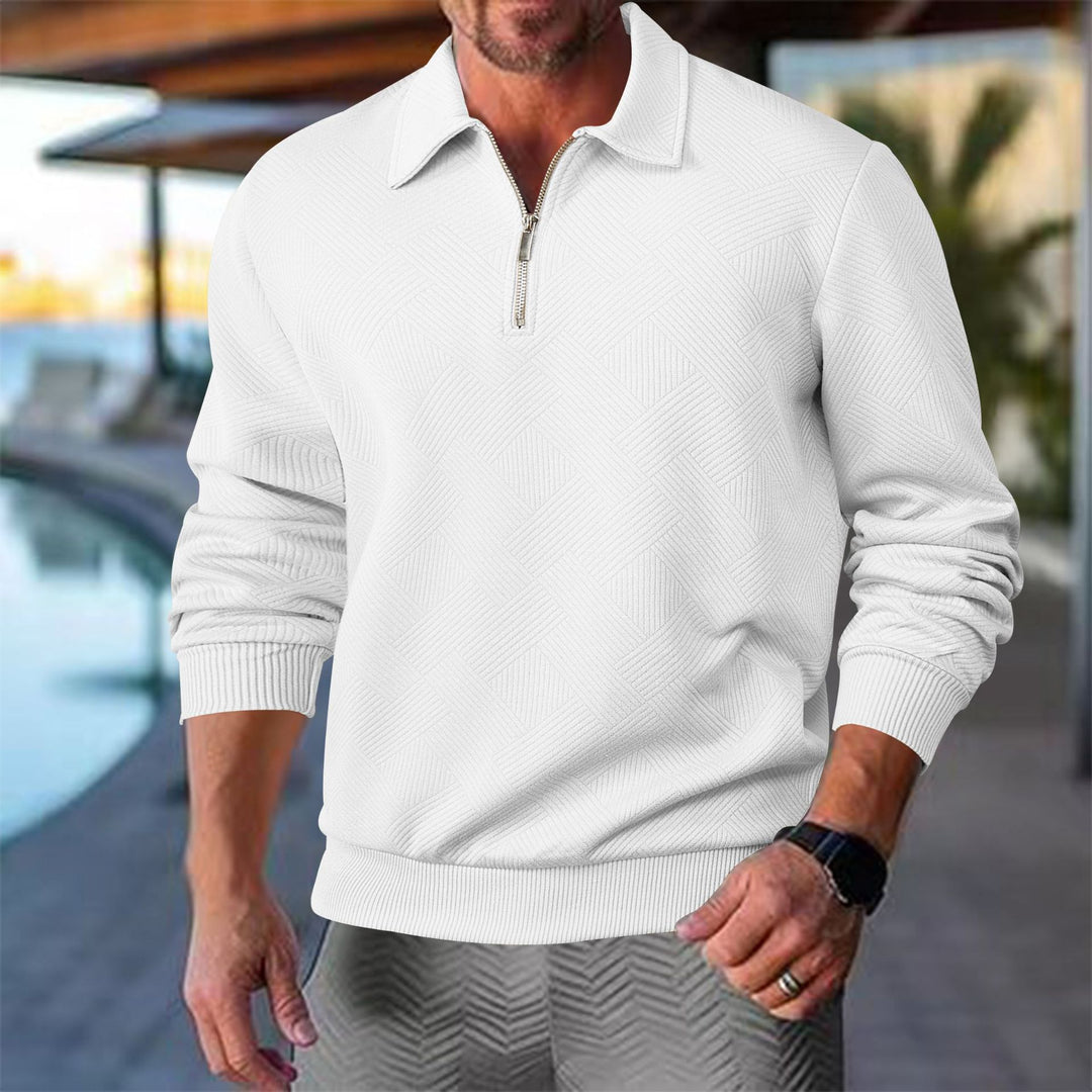 Herren sportlicher Pullover mit modernem Reißverschluss und strukturiertem Design Echoarchiv