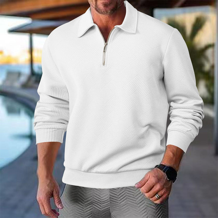 Herren sportlicher Pullover mit modernem Reißverschluss und strukturiertem Design Echoarchiv