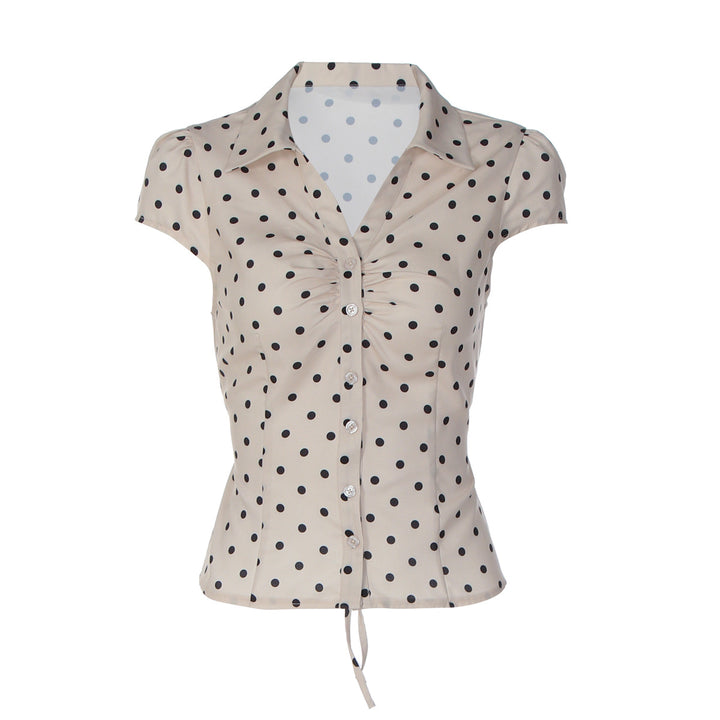 Damen Polka-Dots Bluse mit raffiniertem Knopfdesign Echo Archiv
